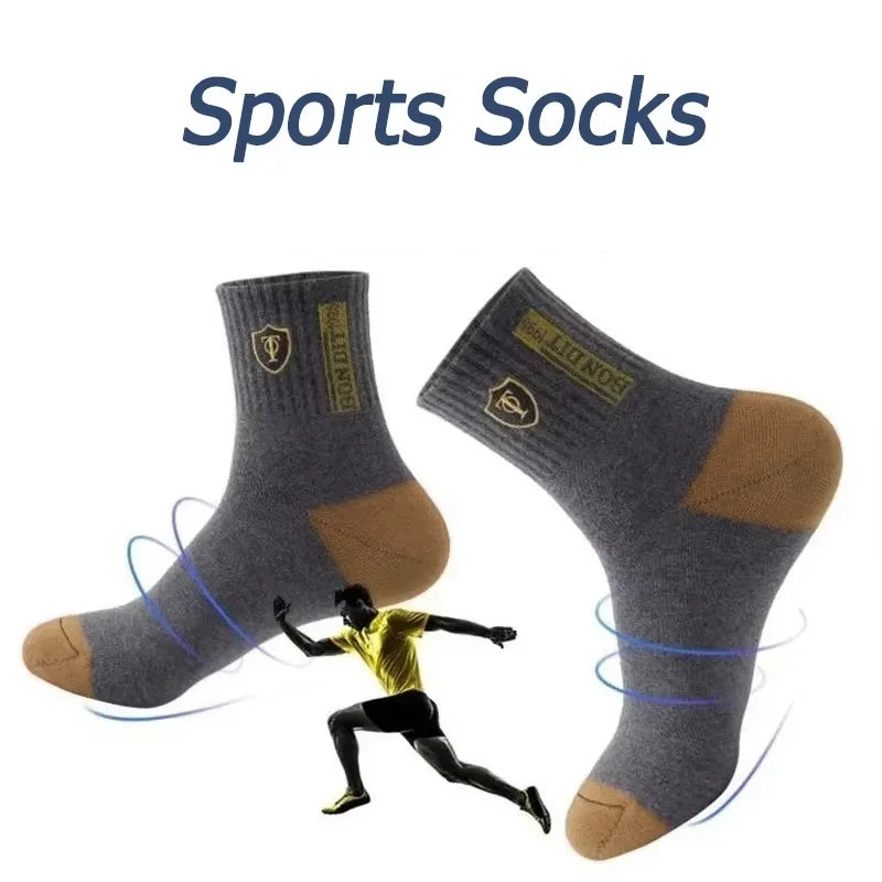 Pares de medias deportivas de algodón transpirables para hombre, calcetines de fibra de bambú para otoño e invierno, desodorantes con absorción de sudor, calcetines de negocios